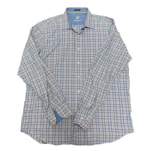 Bugatchi Uomo Mens Dress Shirt Size XL Plaid Classic Fit Button Up Cotton - Picture 3 of 9